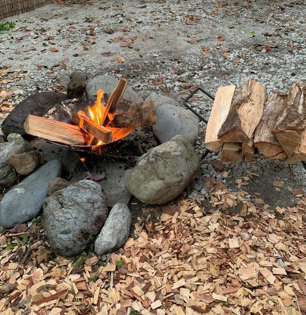 焚き火スペースを整備しました。※薪はご用意ください。