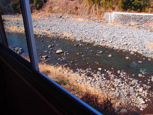 大分川が眼下に。