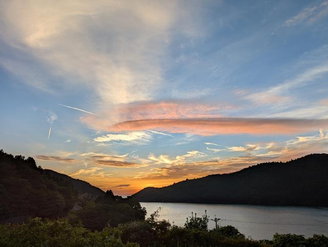 夕暮れ時には素晴らしい夕焼けが